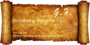 Goldberg Herold névjegykártya